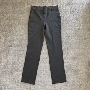 Quince Ultra-Stretch Ponte Straight Leg Pants Charcoal Gray Medium Workwear